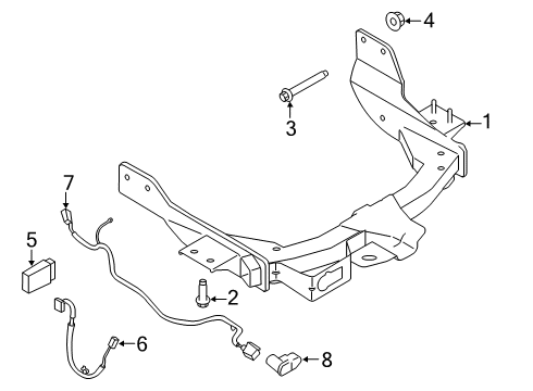 2019 Ford Transit-250 Trailer Hitch Components Diagram