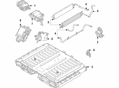 2022 Lincoln Corsair Hybrid Components, Battery, Cooling System Diagram