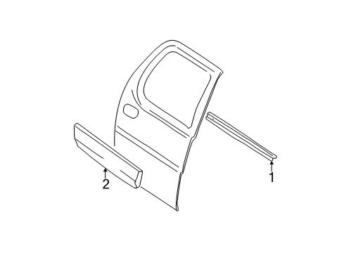 2005 Ford Explorer Sport Trac Weatherstrip - Door Diagram for 1L5Z-3525596-AAA