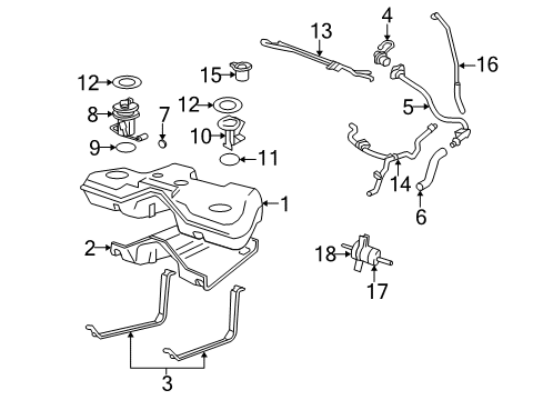 2006 Mercury Montego Hose - Fuel Vapour Diagram for 6F9Z-9S327-A