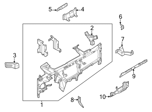 2023 Ford F-150 Lightning Bracket Assembly - Instrument Panel Diagram for FL3Z-15045F38-A