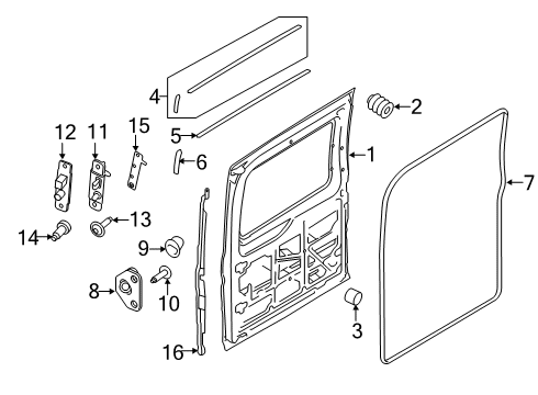 2019 Ford Transit-250 Door Assembly - Sliding Diagram for EK4Z-6124622-L