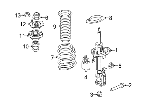 2017 Ford Fiesta Struts & Components - Front Diagram