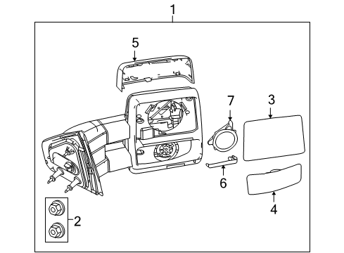 2013 Ford F-150 Outside Mirrors Diagram 5 - Thumbnail