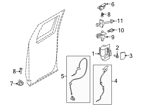 2011 Ford F-150 Latch Diagram for 9L3Z-18264A00-B