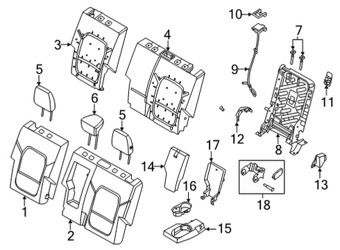 2021 Ford Bronco COVER ASY - REAR SEAT BACK Diagram for M2DZ-7866601-ED