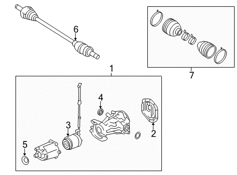 2010 Lincoln MKZ Axle & Differential - Rear Diagram