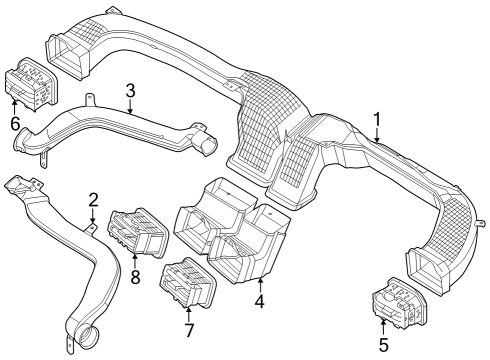 2024 Ford Mustang DUCT ASY - AIR CONDITIONER Diagram for PR3Z-19E630-D