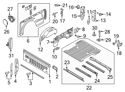 2017 Ford F-150 Front & Side Panels Diagram 1 - Thumbnail