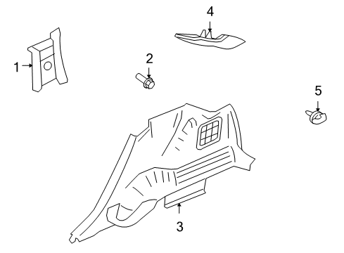 2008 Lincoln MKX Interior Trim - Quarter Panels Diagram 2 - Thumbnail