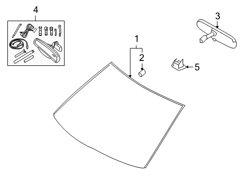 2007 Lincoln MKX Windshield Glass Diagram