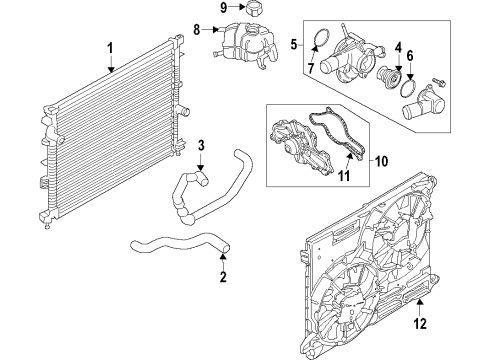 2017 Lincoln Continental Cooling System, Radiator, Water Pump, Cooling Fan Diagram 6 - Thumbnail