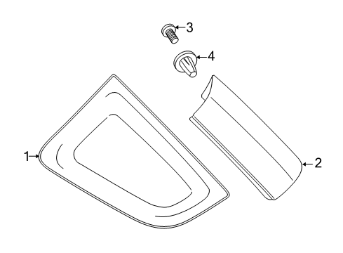 2019 Ford EcoSport Quarter Panel - Glass & Hardware Diagram