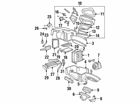 1998 Ford Taurus Motor - Cooling Blower Diagram for 1F1Z-19805-AA