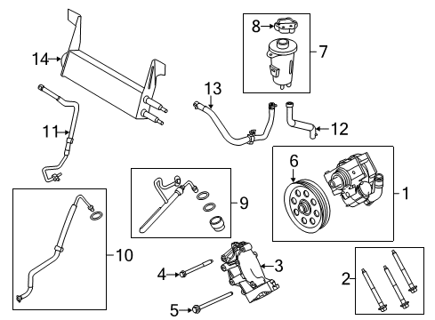 2011 Ford F-350 Super Duty P/S Pump & Hoses, Steering Gear & Linkage Diagram 6 - Thumbnail