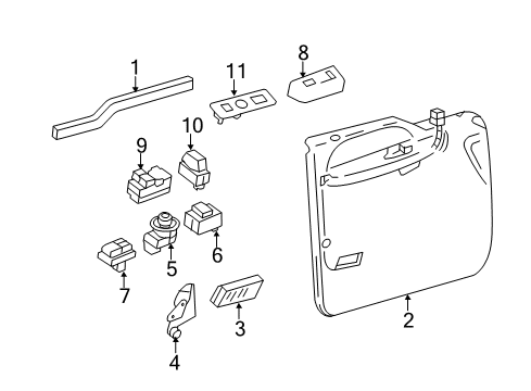 2012 Ford F-350 Super Duty Panel Assembly - Door Trim Diagram for 7C3Z-2523942-CE