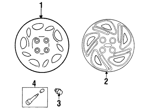 2003 Ford Escort Wheel Covers & Trim Diagram