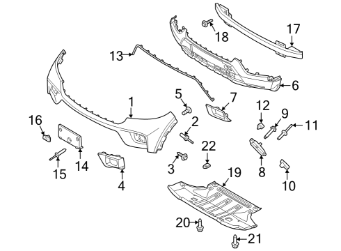 2023 Ford Explorer BUMPER ASY - FRONT Diagram for MB5Z-17D957-BCPTM