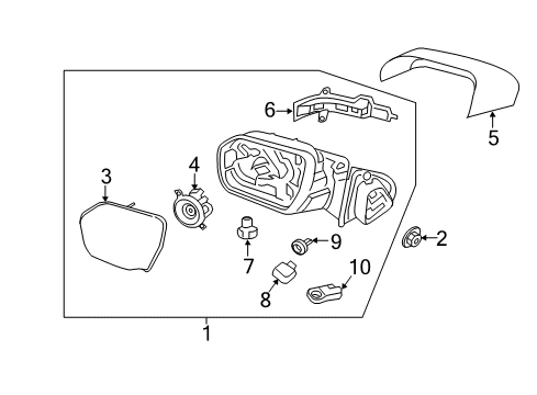 2021 Ford Expedition Outside Mirrors Diagram 1 - Thumbnail