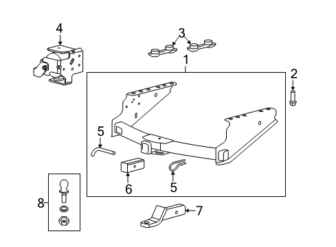 2009 Ford F-250 Super Duty Trailer Hitch Components Diagram 2 - Thumbnail