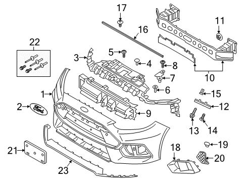 2016 Ford Focus Front Bumper Diagram 2 - Thumbnail