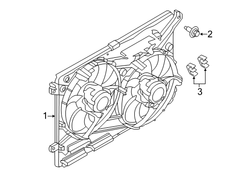 2016 Ford Fusion Cooling System, Radiator, Water Pump, Cooling Fan Diagram 1 - Thumbnail