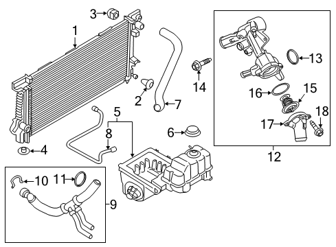 2017 Lincoln Navigator Radiator & Components Diagram