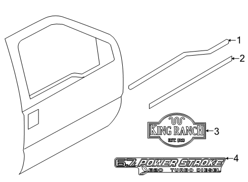 2015 Ford F-350 Super Duty Exterior Trim - Front Door Diagram