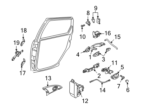 2006 Ford Focus Lock Assembly - Door Diagram for 6S4Z-5426412-E