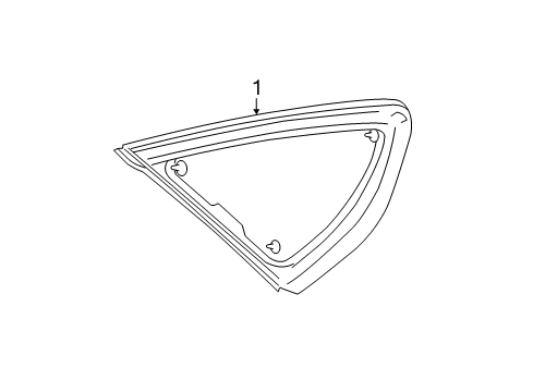 2018 Ford Fusion Glass - Quarter Window Diagram for DS7Z-5429711-A