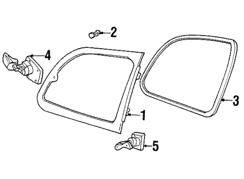 2003 Ford Windstar Weatherstrip - Quarter Window Diagram for XF2Z-1629904-AA