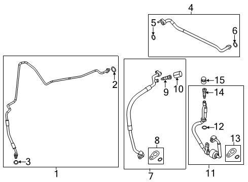 2013 Ford Fiesta A/C Condenser, Compressor & Lines Diagram