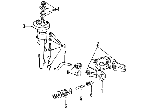 1991 Lincoln Continental Rear Suspension, Control Arm Diagram 2 - Thumbnail