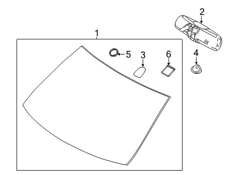 2010 Lincoln MKT Windshield & Components Diagram