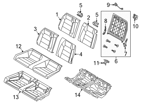 2023 Ford Mustang Rear Seat Components Diagram