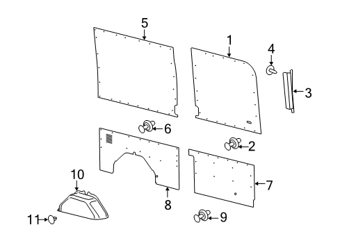 2016 Ford Transit-350 Interior Trim - Side Panel Diagram 4 - Thumbnail