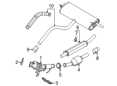 2023 Ford Bronco Sport Exhaust Components Diagram 1 - Thumbnail