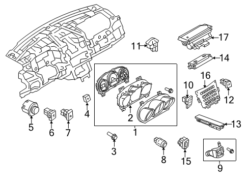 2013 Lincoln MKT Switches Diagram 1 - Thumbnail