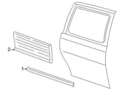 2006 Mercury Monterey Moulding - Door Outside Diagram for 5F2Z-1725557-APTM