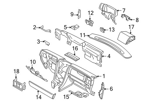 2004 Lincoln Aviator Grille Diagram for 2L2Z-78044E82-CAA