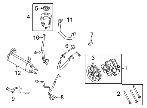 2022 Ford F-350 Super Duty P/S Pump & Hoses, Steering Gear & Linkage Diagram 6 - Thumbnail