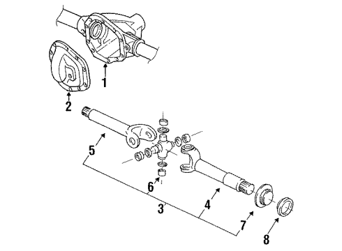 1989 Ford F-350 Front Axle & Carrier Diagram