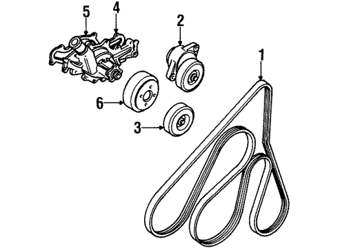 1995 Ford Ranger Water Pump, Belts & Pulleys Diagram 3 - Thumbnail