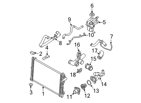 2009 Ford Fusion Radiator & Components Diagram