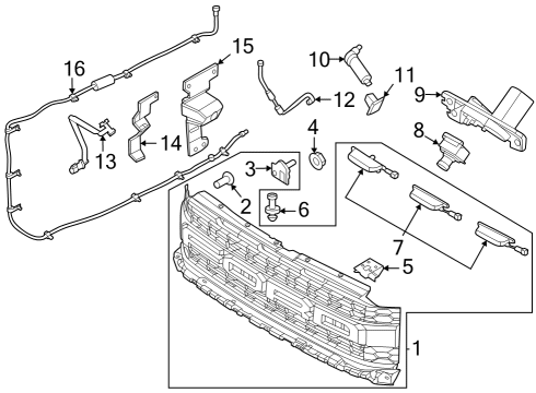 2022 Ford F-150 GRILLE ASSY - RADIATOR Diagram for ML3Z-8200-YD