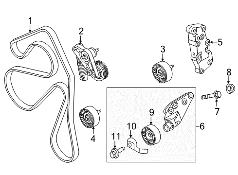 2012 Ford Explorer Belts & Pulleys Diagram