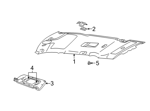 2005 Mercury Mountaineer Interior Trim - Roof Diagram 1 - Thumbnail