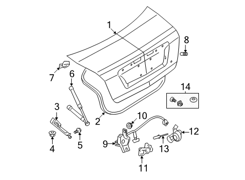 2010 Ford Fusion Trunk Lid Diagram 2 - Thumbnail