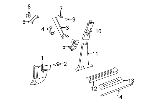 2003 Ford Explorer Panel Diagram for 1L2Z-7824356-AAB