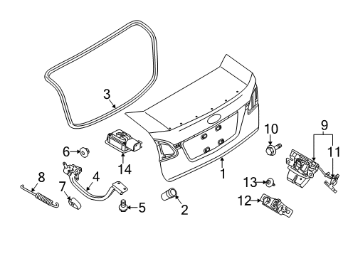 2016 Ford Fiesta Plate - Door Lock Striker Diagram for BE8Z-5443252-B